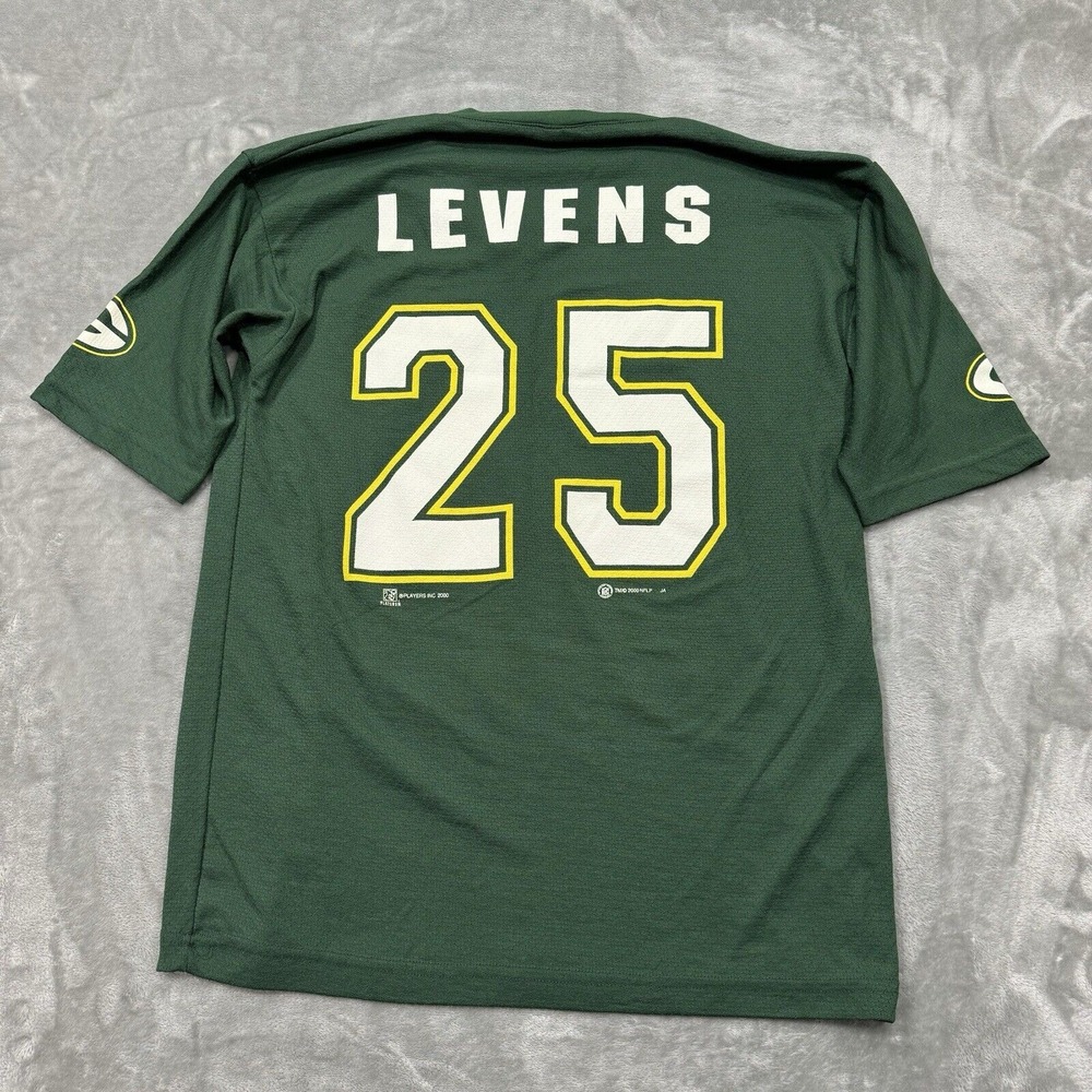 Vtg Green Bay Packers NFL Shirt Mens Medium Jersey V Neck Levens Sport Attack - Picture 2 of 10